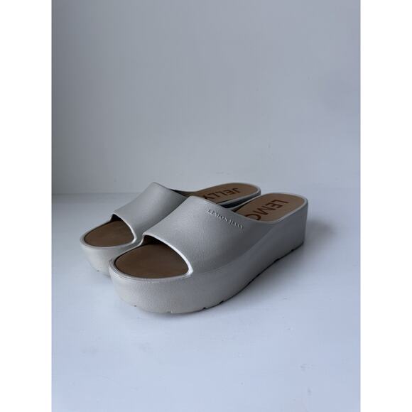 Lemon Jelly Women’s Beige Platform Slide Sandals US 9-9.5 EU 40 Spring Vacation - Picture 1 of 7